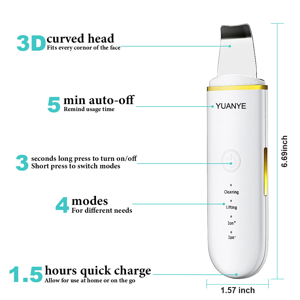 4-Mode Face Spatula: Pore Cleaner & Blackhead Remover for Deep Facial Cleansing