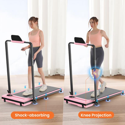 Ancheer 2-in-1 Treadmill with Armrest, LED Display & Remote Control