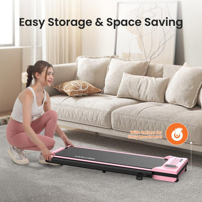 Ancheer 2-in-1 Treadmill with Armrest, LED Display & Remote Control