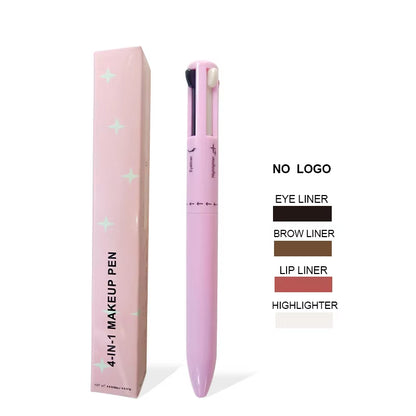 4-in-1 Multi-Functional Portable Cosmetic Pen: Eyeliner, Eyebrow Pencil, Lip Liner & Fluorescent Marker