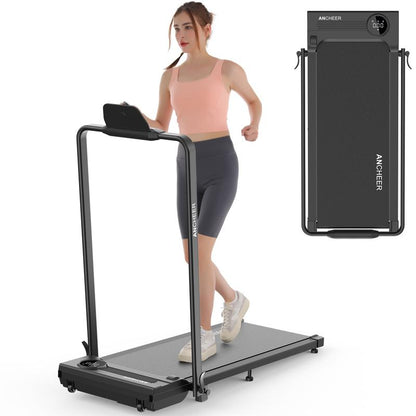 Ancheer 2-in-1 Treadmill with Armrest, LED Display & Remote Control