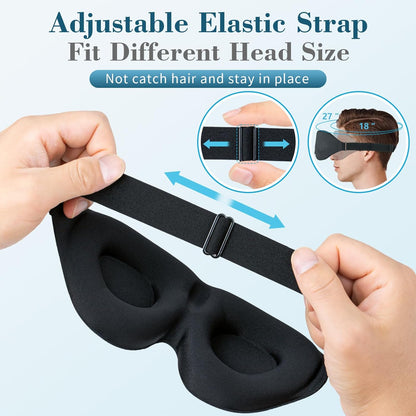 Luxury 3D Sleep Mask – Light-Blocking Contoured Cup Adjustable Strap Night mask 
