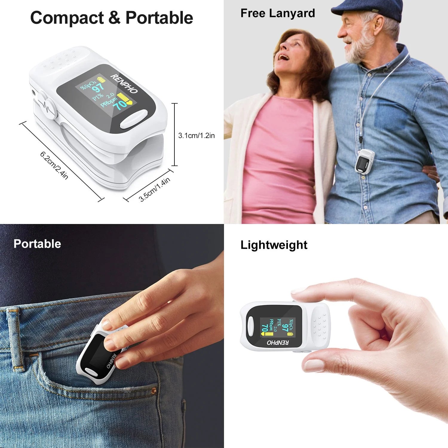 Fingertip Pulse Oximeter – SpO2 & Heart Rate Monitor with OLED Display