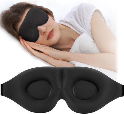 Luxury 3D Sleep Mask – Light-Blocking Contoured Cup Adjustable Strap Night mask 