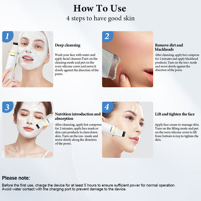 4-Mode Face Spatula: Pore Cleaner & Blackhead Remover for Deep Facial Cleansing