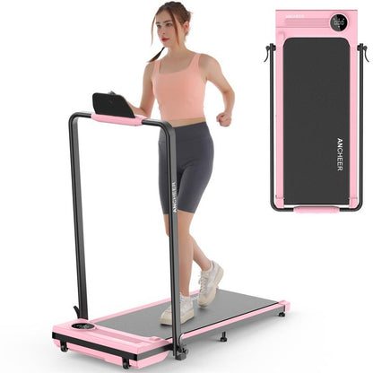 Ancheer 2-in-1 Treadmill with Armrest, LED Display & Remote Control